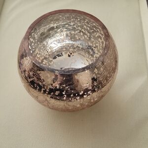 Rose Gold Glass Mercury Vase/Candleholder